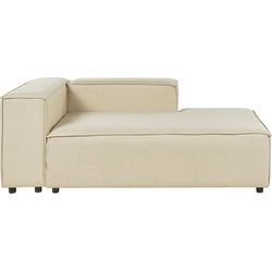 Beliani APRICA - Chaise longue-Beige-Linnen