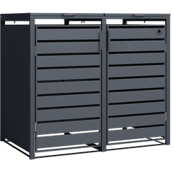 4gardenz® Containerombouw 2 afvalbakken - Kliko Ombouw - Hoogwaardig Materiaal - Weerbestendig - Antraciet