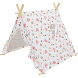 Speeltent voor kinderen met twee deuren en een raam 108x105x117 cm wit polyester