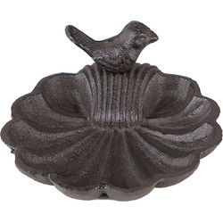 Clayre & Eef Vogelvoederbak Schelp Ø 14x5 cm Bruin Ijzer