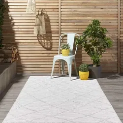 Hilaria Buitenkleed Zilver vloerkleed - Voor Binnen & Buiten - 120 X 170 CM