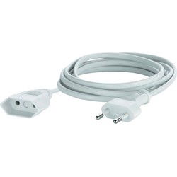 Benson Verlengsnoer plat - 5 meter - wit - verlengkabels - voor binnen - Verlengsnoeren