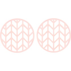 Krumble Siliconen pannenonderzetter rond met pijlen patroon - Roze - Set van 2