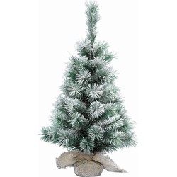 Kerst kunstboom met kunstsneeuw in pot 60 cm - Kunstkerstboom