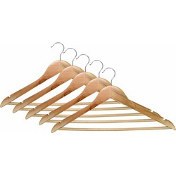 Benson Kledinghangers/klerenhangers - 5x - hout - 45 x 24 cm - Kledinghangers