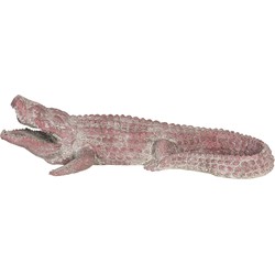 Clayre & Eef Beeld Krokodil 46x21x12 cm Rood Polyresin Krokodil Woonaccessoires