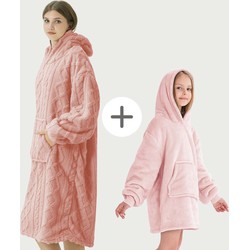 Geen merk VOORDEELSET HOODIE - Hoodie Sophie + Hoodie Junior - roze - Dutch Decor Limited Collection