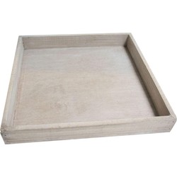 HBX Natural Living Dienblad/kaarsenbord - hout - L30 x B30- vierkant - Kaarsenplateaus