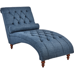 Beliani MURET - Chaise longue-Blauw-Polyester