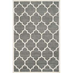 Safavieh Contemporary Indoor Hand Tufted Area Rug, Chatham Collection, CHT733, in Dark Grey & Ivory, 152 X 244 cm