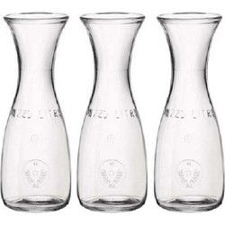 Pasabache water karaf van 0,5 liter - 3x - glas - transparant - Sapkan - Karaffen