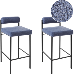 AMAYA - Barkruk set van 2 - Donkerblauw - Polyester