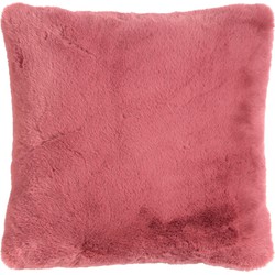 Dutch Decor ZAYA - Kussenhoes 45x45 cm - bontlook - effen kleur - Dusty Rose - roze - Dutch Decor