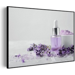 Muurwerken Akoestisch Schilderij - Beautysalon Lavendel Marmer 02 - Geluidsdempend Wandpaneel - Wanddecoratie - Geluidsisolatie - PRO (AW 0.90) XXL (150x107)