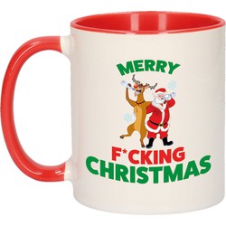 Merry fucking Christmas foute Kerst cadeau mok - rood - Bekers