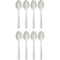 Secret de Gourmet Soeplepels/eetlepels Nevis - 8x stuks - RVS - 19 cm - Soeplepels