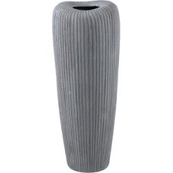 PTMD Bloempot Zinet - 17x17x45 cm - Keramiek - Grijs