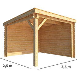 Overkapping Els 350 cm bij 250 cm diep Lessenaarsdak