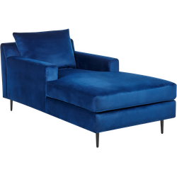 GUERET - Chaise longue - Marineblauw - Symmetrisch - Fluweel