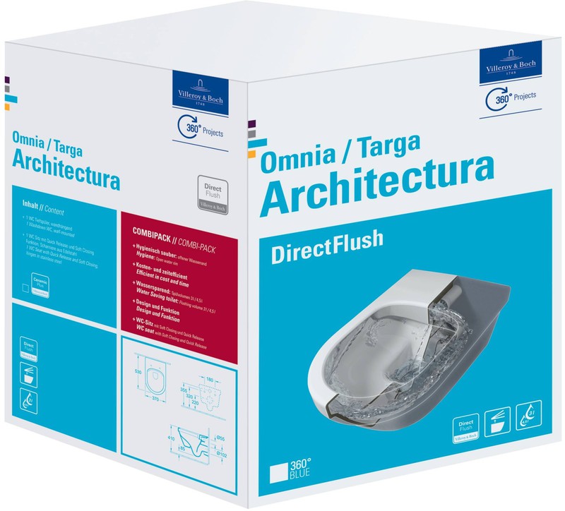 Villeroy & Boch Omnia Architectura wandcloset direct flush combi-pack Wit - 