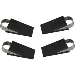 Benson Deurstopper/wig - 4x - rubber/RVS - 13 x5 x 3cm - antislip - Deurstoppers