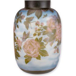 Camee glazen vaas 'rozen'