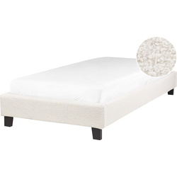 ROANNE - Eenpersoonsbed - Crème - 90 x 200 cm - Bouclé