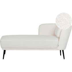 Beliani ARTHEZE - Chaise longue-Wit-Bouclé