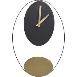 MANIGOD - Wandklok - Zwart/Goud - Staal