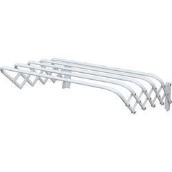 MSV Uitschuifbaar droogrek - 5m lijn - muurbevestiging - 100cm - Hangdroogrek