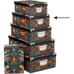 5Five Opbergdoos/box - Amazone print - L36 x B24.5 x H12.5 cm - Stevig karton - Amazonbox - Opbergbox
