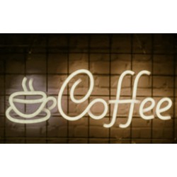 Groenovatie LED Neon Wandlamp "Coffee", Op USB, 42x22x2cm, Warm Wit