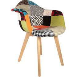 4goodz Lund Patchwork Eetkamerstoelen set van 2 stuks Armleuning - Multicolor
