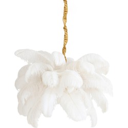 Light&living Hanglamp E14 Ø80 cm FEATHER goud+wit