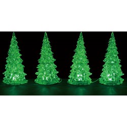 Crystal lighted tree 3 color changeable small set of 4 4,5V