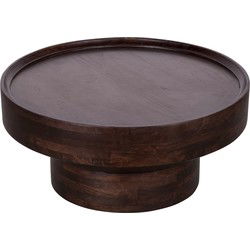 Lewis & Loft Salontafel Luus - FSC® mangohout - ⌀80 - Walnoot bruin