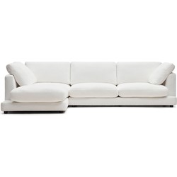 Kave Home - Gala 4-zitsbank met chaise longue links in wit 300 cm