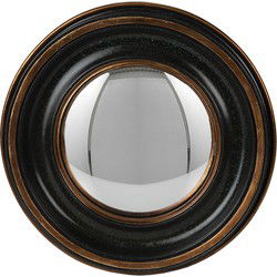 Clayre & Eef Spiegel  Ø 23 cm Bruin Kunststof Rond Bolle Spiegel