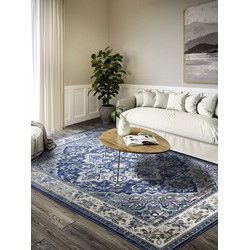 Villeroy & Boch - laagpolig vintage vloerkleed Jehanne - Blauw / Creme - 200x280 cm
