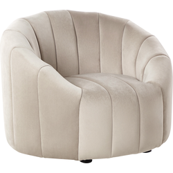 Beliani MALUNG - Fauteuil-Beige-Fluweel
