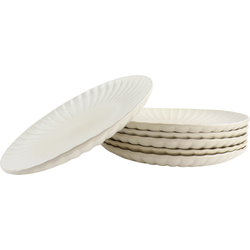 OTIX Dinerborden - Bordenset - 6 Persoons - Onderborden - Decoratieve Borden - Tafeldecoratie - 32cm - Wit - Keramiek - SOLIS