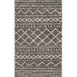 Safavieh Shaggy Indoor Woven Area Rug, Arizona Shag Collection, ASG741, in Brown & Ivory, 91 X 152 cm