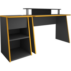 Grijze antraciet en oranje Zocker Pro 1 bureau - L93 cm