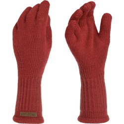 Knit Factory Lana Gebreide Dames Handschoenen - Polswarmers - Baked Apple - One Size