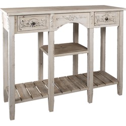 Clayre & Eef Sidetable  125x40x95 cm Wit Hout Rechthoek Wandtafel