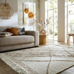 Laagpolig Vloerkleed Asterix Linear - Beige / Naturel - 200x300 cm