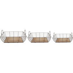 Clayre & Eef Opbergmand Set van 3 Grijs Bruin IJzer