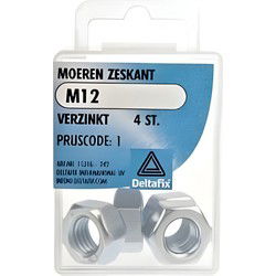 Moer zeskant m12 verz 4st