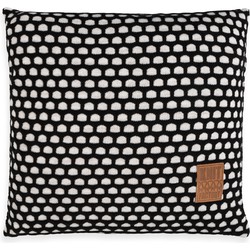 Knit Factory Mila Sierkussen - Beige/Zwart - 50x50 cm - Inclusief kussenvulling