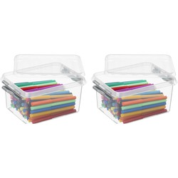 Sunware opbergbox - 10x stuks - transparant - 2L - 20 x 15 x 10 cm - Opbergbox